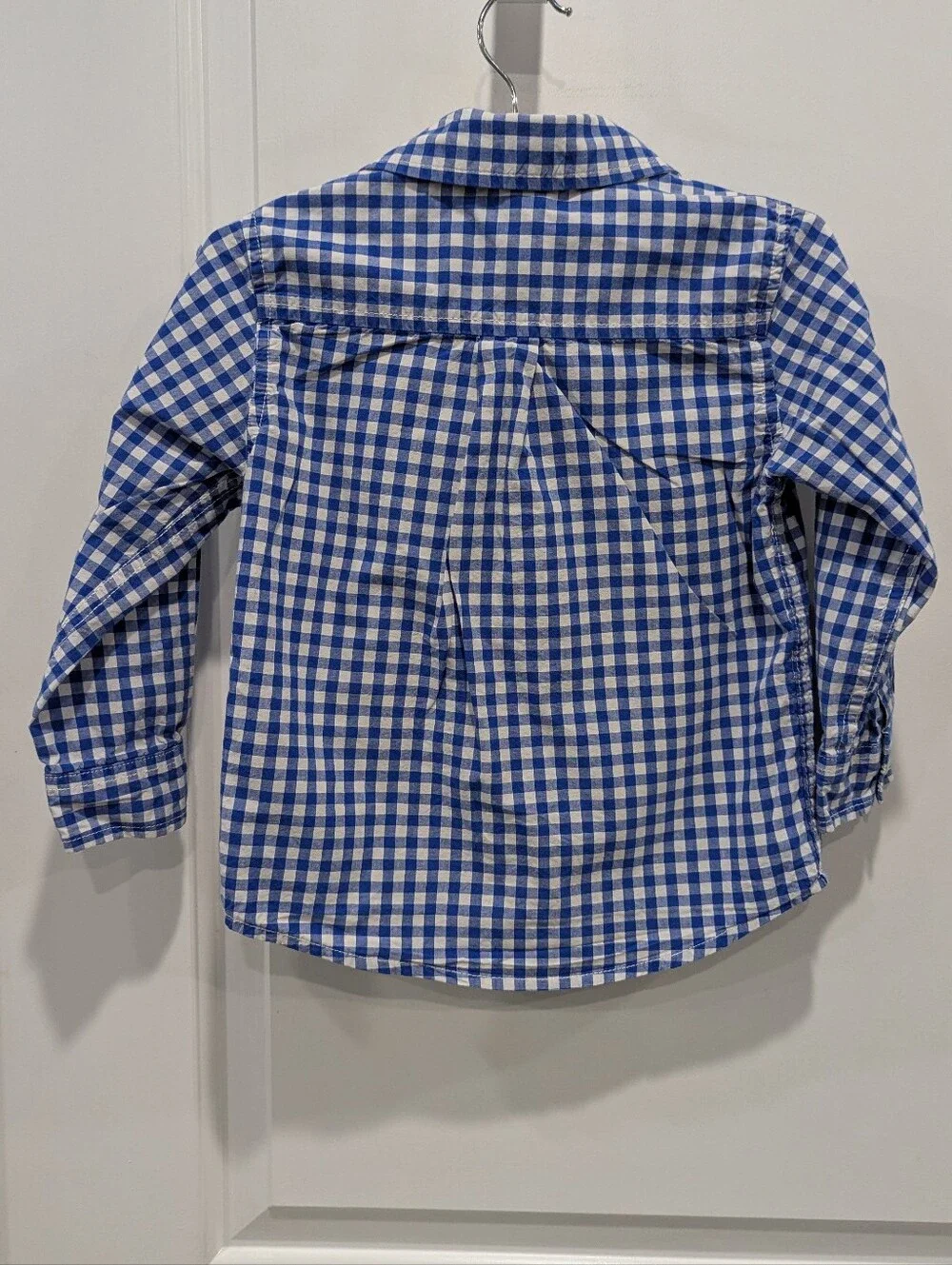 Gymboree Kids Button Down Shirt Blue White Checkered Plaid Cotton Boys Size 3T